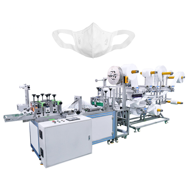 Elastic cloth color tracking positioning folding mask machine