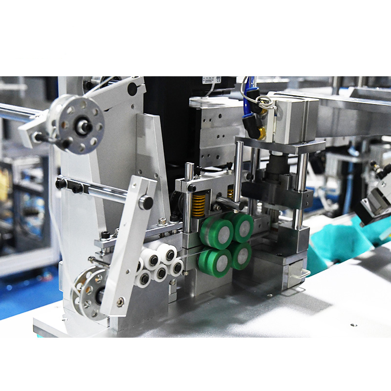 头挂式折叠口罩贴铝条焊带穿扣机