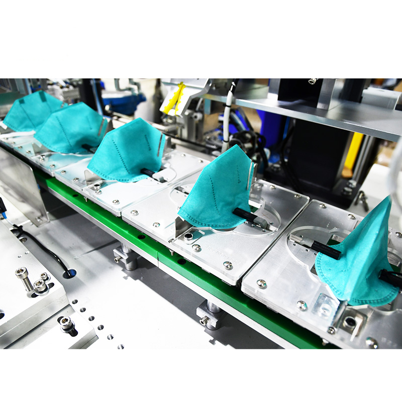 头挂式折叠口罩贴铝条焊带穿扣机