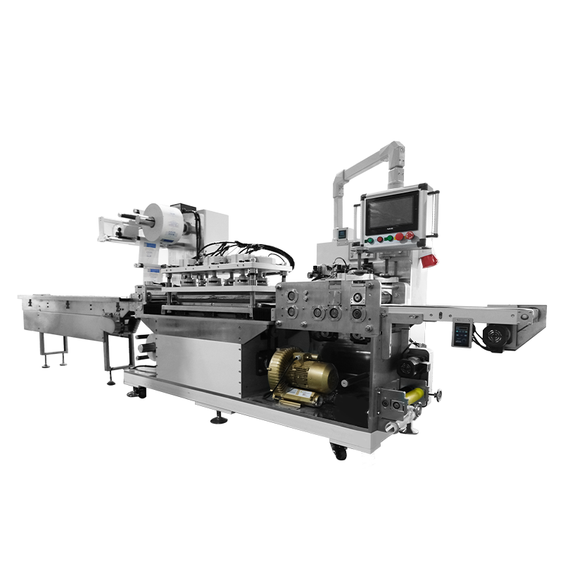 Single channel four sided paper plastic packaging machine